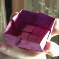 韓版紙盒玫瑰的折紙教程
