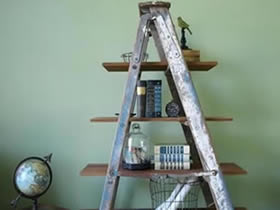 裝修用梯子怎么利用 舊梯子制作收納架方法