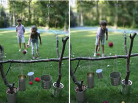 怎么自制簡易投籃機 鐵罐手工制作投籃機玩具