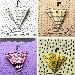 簡單立體雨天卡片的做法 手工制作小雨傘卡片