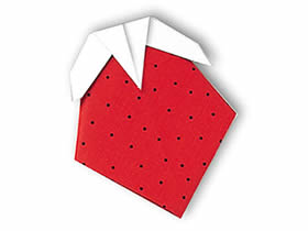 怎么簡單折紙草莓圖解 幼兒手工草莓的折法