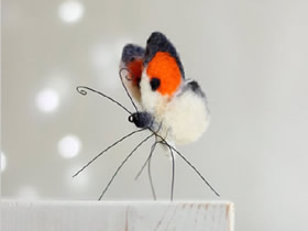 美麗的小裝飾！手工制作羊毛氈蝴蝶的作品圖片