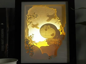 手工立體紙雕作品圖片 DIY唯美的童話場景燈飾
