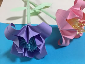 怎么折紙帶花蕊完整百合花的折法圖解過程