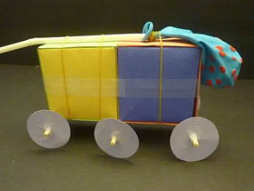 折紙盒子制作空氣動力學汽車的方法