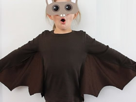 怎么用不織布做萬圣節蝙蝠服裝的方法圖解