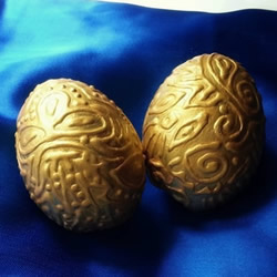 蛋殼變廢為寶制作金紋復活節彩蛋的做法教程