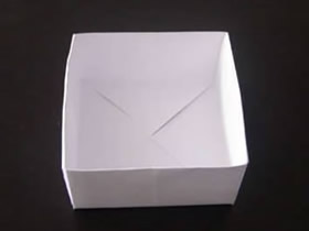 怎么簡單折紙方形垃圾盒的折法圖解