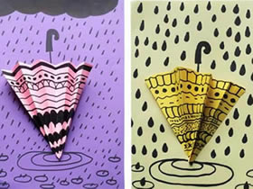 怎么簡單做雨天雨傘貼畫的方法圖解