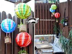 怎么用燈籠做創意熱氣球花盆的方法圖解