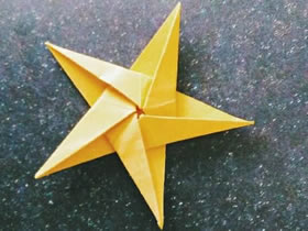 怎么折紙五角星的簡單折法圖解