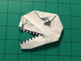 怎么用口香糖紙折紙恐龍頭骨